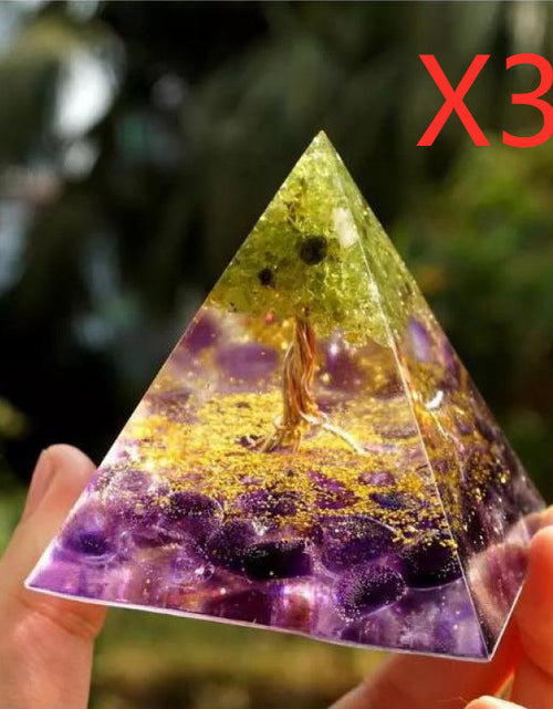 Load image into Gallery viewer, Pyramid Decoration Natural Crystal Gravel Energy Tower
