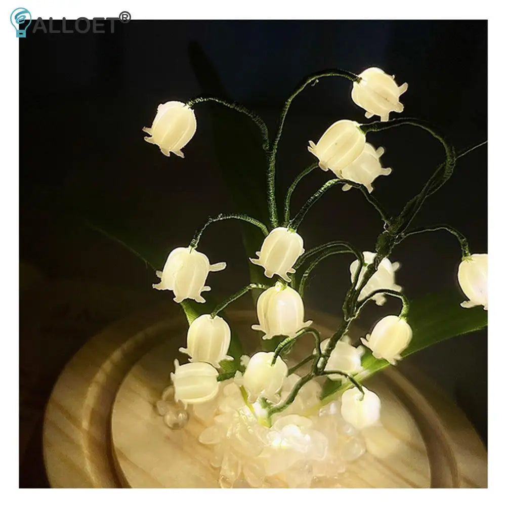 Lily of the Valley Bedside Sleep Light Battery Powered Flower Atmosphere Light Unfinished Ornament Home Decor for Valentines Day