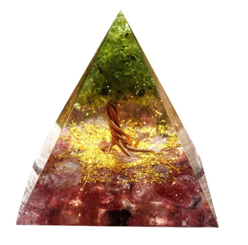 Load image into Gallery viewer, Pyramid Decoration Natural Crystal Gravel Energy Tower
