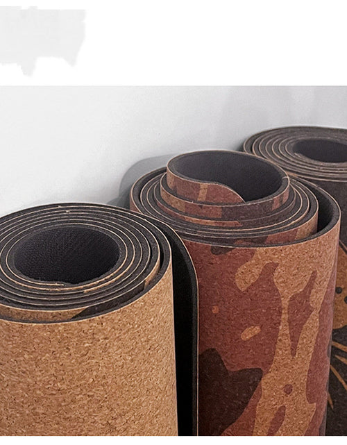 Load image into Gallery viewer, Cork Printed Yoga Mat Sports Slimming Natural Rubber Anti-slip Yoga
