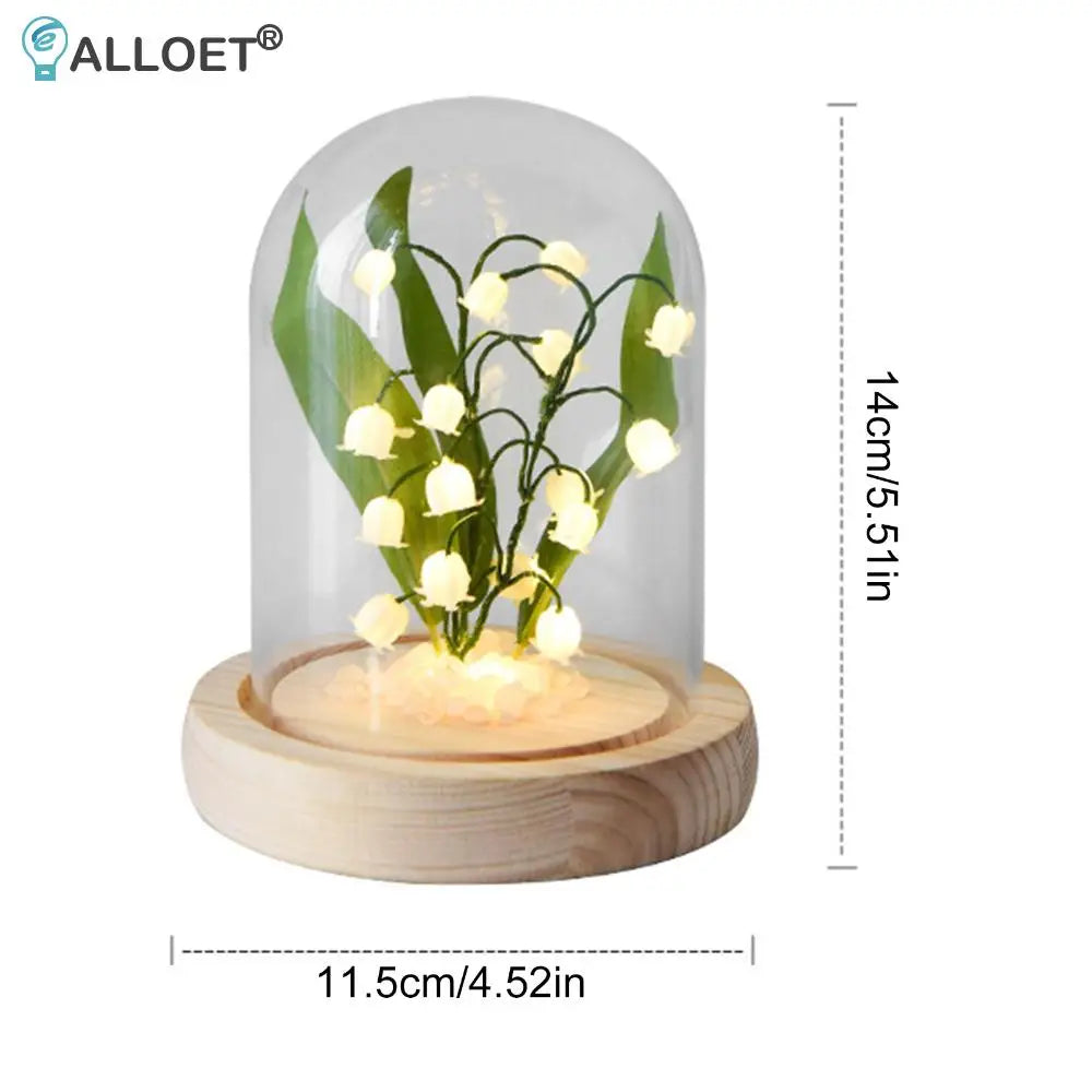 Lily of the Valley Bedside Sleep Light Battery Powered Flower Atmosphere Light Unfinished Ornament Home Decor for Valentines Day