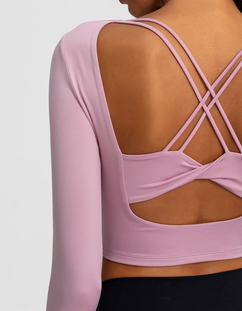 Load image into Gallery viewer, Sexy Yoga Tight Long Sleeve Yoga Top With Chest Pad
