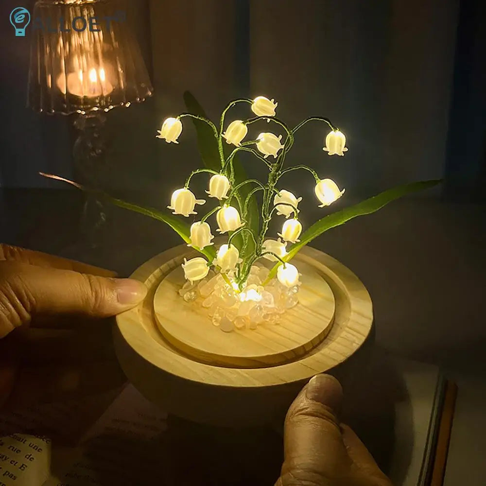 Lily of the Valley Bedside Sleep Light Battery Powered Flower Atmosphere Light Unfinished Ornament Home Decor for Valentines Day