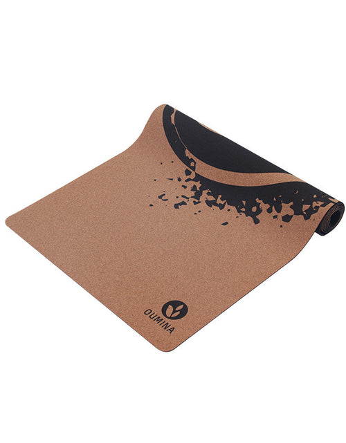 Load image into Gallery viewer, Cork Printed Yoga Mat Sports Slimming Natural Rubber Anti-slip Yoga
