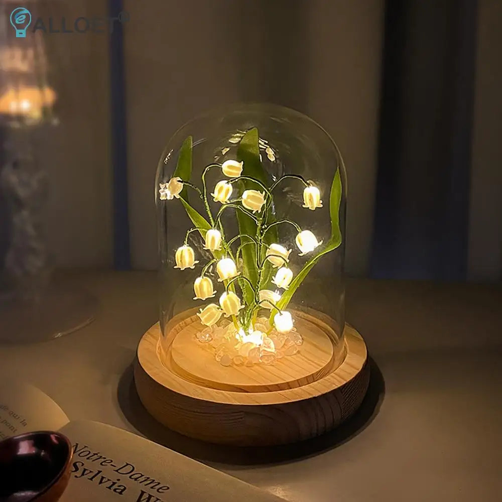 Lily of the Valley Bedside Sleep Light Battery Powered Flower Atmosphere Light Unfinished Ornament Home Decor for Valentines Day