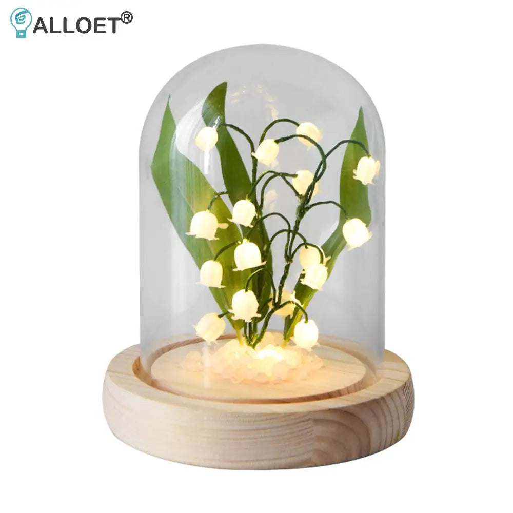 Lily of the Valley Bedside Sleep Light Battery Powered Flower Atmosphere Light Unfinished Ornament Home Decor for Valentines Day